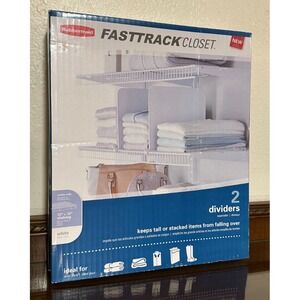 Rubbermaid FastTrack Closet Plastic Shelf Dividers, White, 2‎ Count
